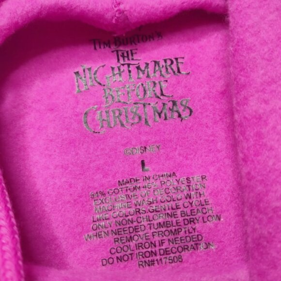THE NIGHTMARE BEFORE CHRISTMAS Jack and Sally Pink  Hoodie WOMENS  LARGE NEW - Picture 2 of 3